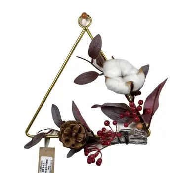 

Geometric Metal Wreath Hemp Rope Wall Decoration Set Home Simulation Green Plant Hanging Ring US Shipping