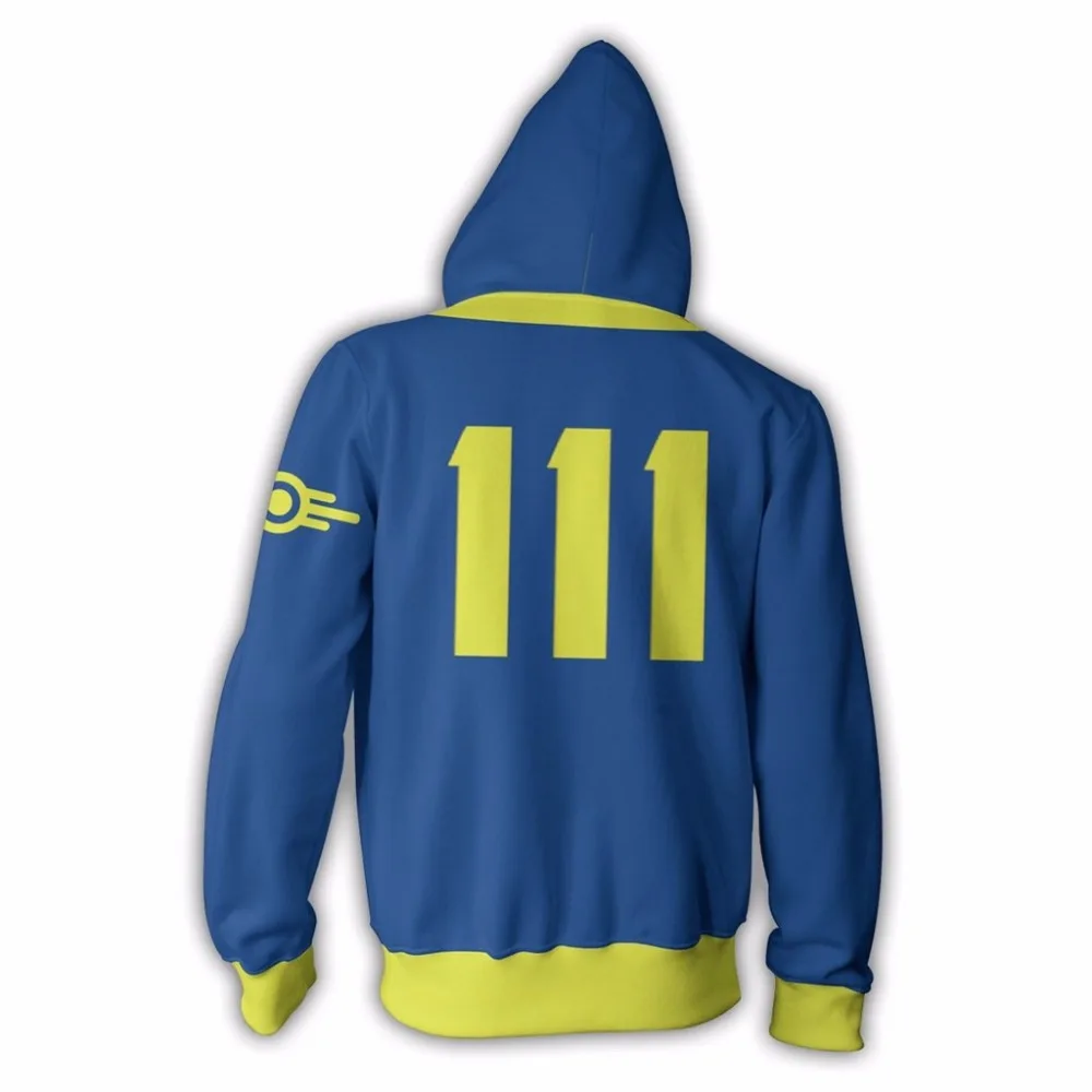  BIANYILONG 2019 Men Hooded Fallout Vault Dweller 3D Printed Hoodies zipper hoodie hooded hip hop to