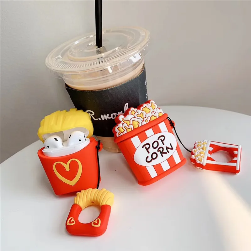 

For AirPods Case Bluetooth Wireless Earphone Case for Apple Airpods 2 Charging Box Cartoon Protect Cover with Finger Ring Strap