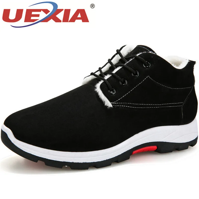 

UEXIA New Winter Mens Shoes Casual Leather Sneakers Plush Moccasins Fur Zapatos Hombre Non-slip Flats Zapatillas Hombre Scarpe