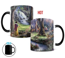 Blanco como la nieve de calor tazas revelan taza de cambio de color taza de café de cerámica de la novedad etiqueta casera de cerveza tazas de té de porcelana cocina drinkware