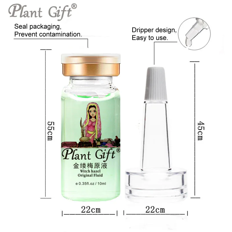 spesifikasi Hot Sale Witch hazel Asli cair Serum Acne Treatment jerawat Mengecilkan Pori pori Pori Strip Rosacea Pengobatan Perawatan kulit 10 ml * 2 pcs