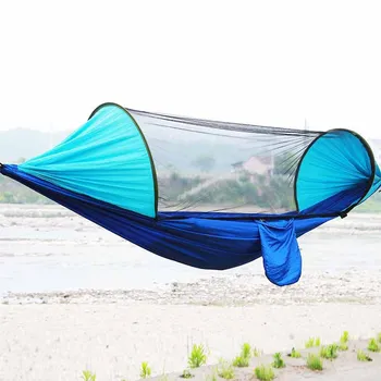 

New Automatic Indoor Outdoor Camping Hunting Hammock with Mosquito Net Single Double Person Tabernacle Nylon Parachute Drop JY