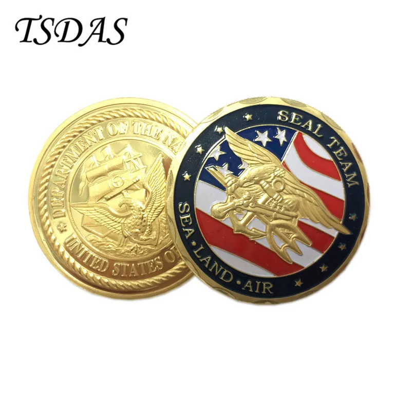 Королевская монета ВВС красочная чистая позолота США на заказ военная монета с пластиковым корпусом дисплея - Цвет: J49