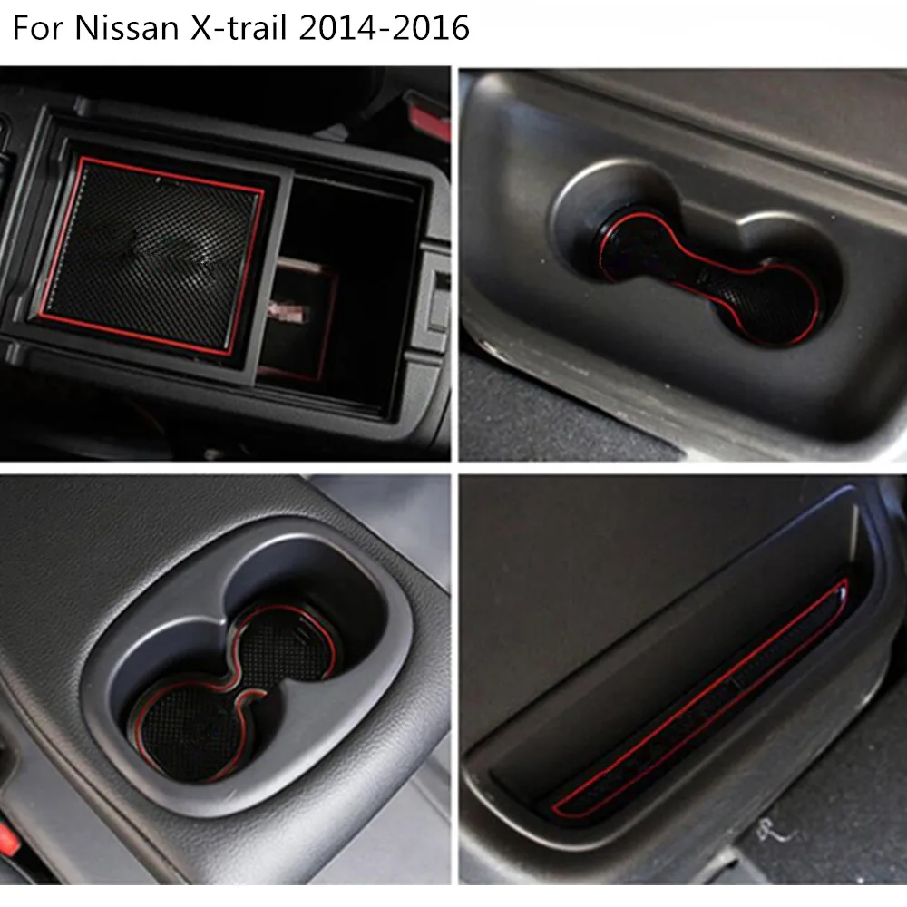 Прорезиненный Противоскользящий коврик для Nissan X trail T32/Rogue 2014 2015 2016 слот