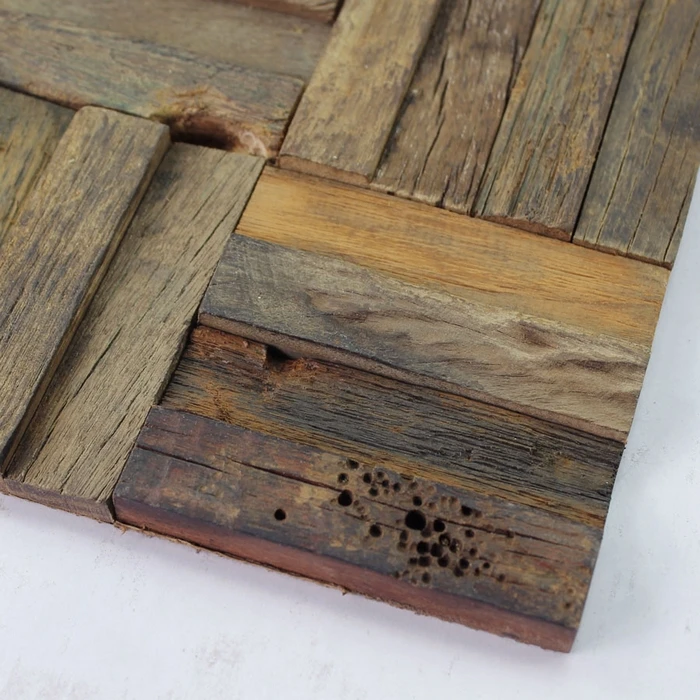 ancient ship wood tile mosaic pattern rustic style