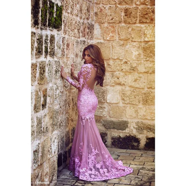 Special Price 2018 Beauty Mermaid Applique Lace Long Sleeve Tulle Backless Long Party prom Gown Hot Custom Made sexy bridesmaid dresses Special Price 2018 Beauty Mermaid Applique Lace Long Sleeve Tulle Backless Long Party prom Gown Hot Custom Made sexy bridesmaid dresses