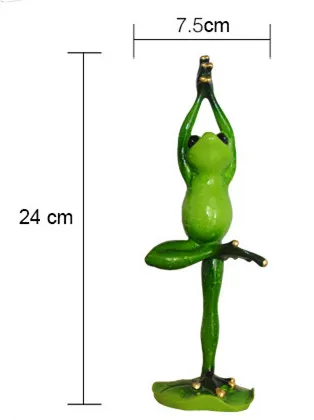 Funny Frog Family Yoga Styles Resin Toys Figures - Tree Pose Size