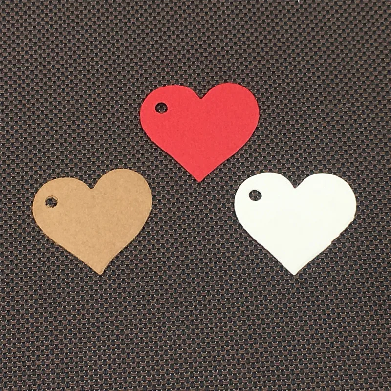 

100 pcs Mini heart-shaped Card 2.5x2.8cm Thank You Hang Tags Garment Tags Wedding Party Favors Note Cake Cards