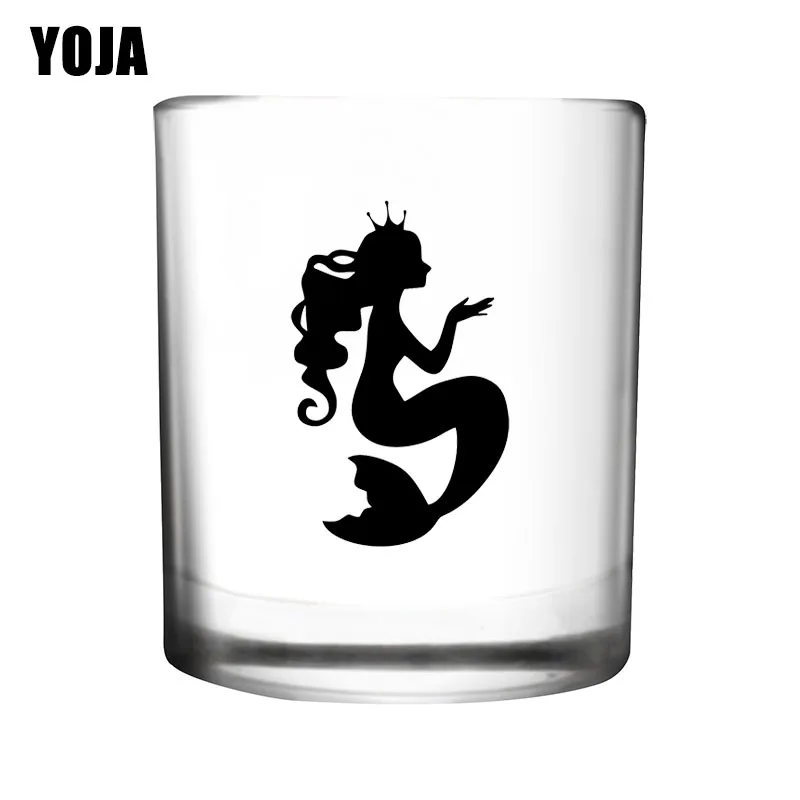 

YOJA 4.4X7CM 6pcs Mermaid Girl Bedroom Wall Decal Home Birthday Party Wine Glass Sticker G1-0393