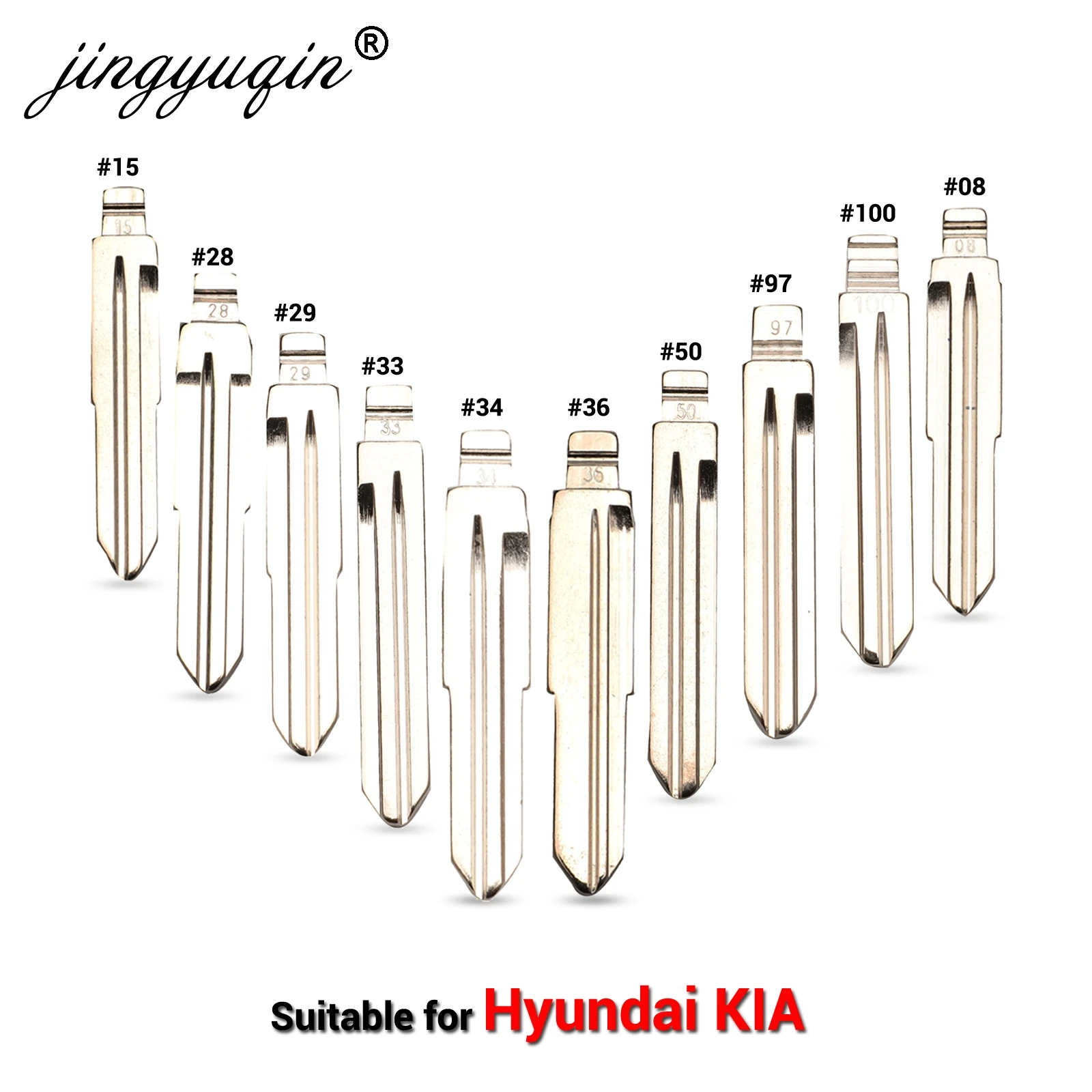 

jingyuqin 15pcs Key Blank For Hyundai Tucson Getz Matri Sonata Santa fe fit Kia HYN14RFH KD Flip Blade 08 15 28 29 36 50 97 33#