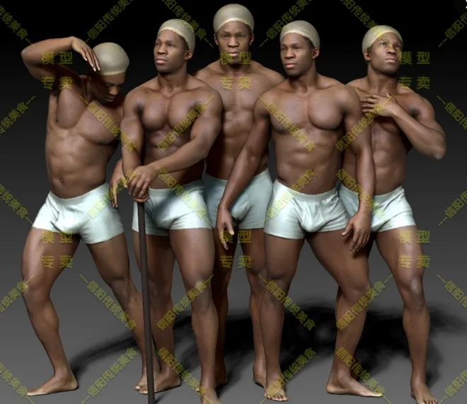 

5 men STL 3D models in STL format for printing compatible with various CAM softwares