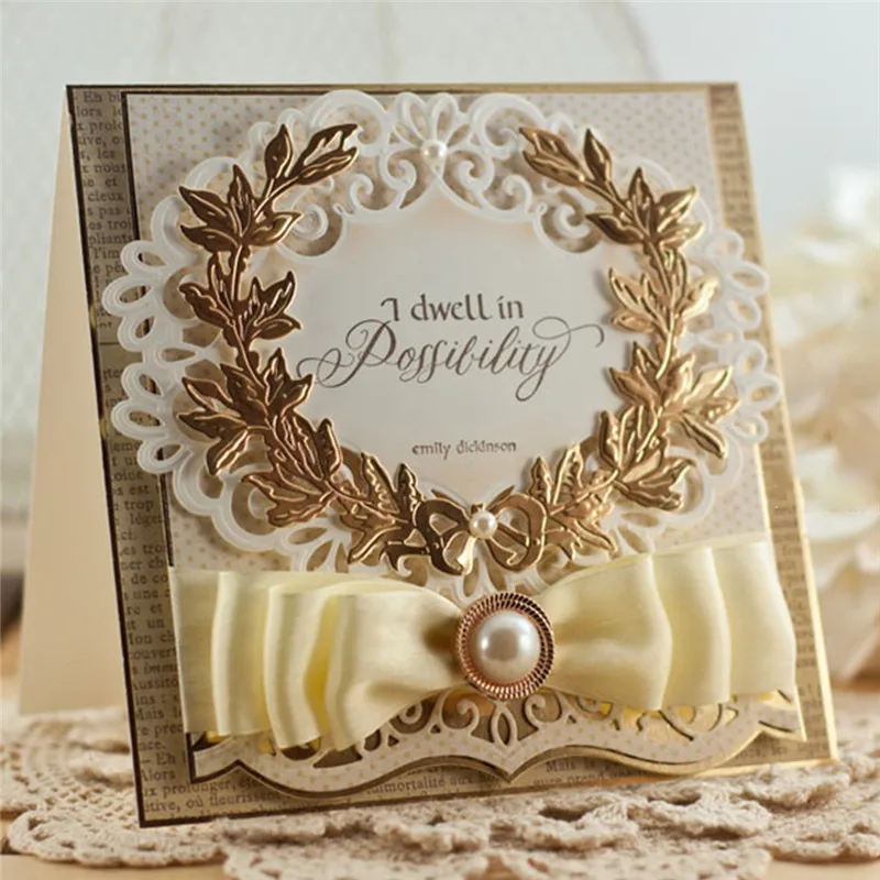 

Naifumodo Crown and Garland Metal Cutting Dies Scrapbooking Craft Dies Card Making Album Embossing New Dies for 2019 Metal Die