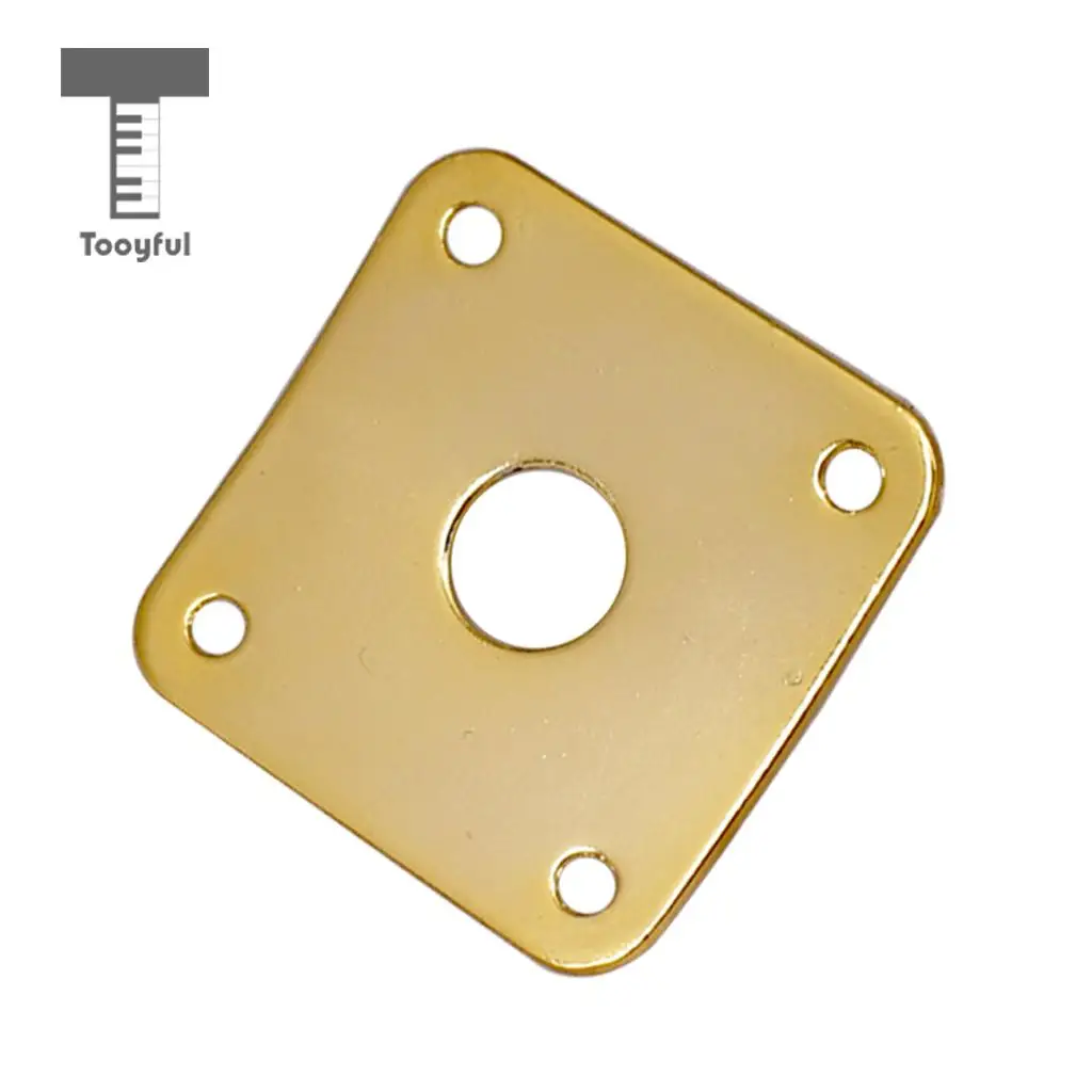 Tooyful 2pcs Metal Curved Bottom Jack Plate Square Jackplate for LP Electric Guitar Parts