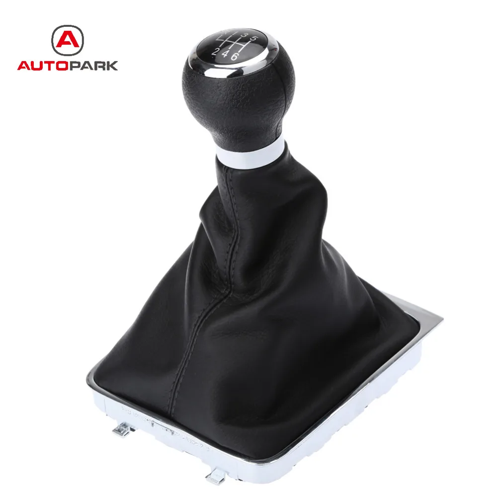 

6 Speed Black Shift Gear Knob Boot Gaiter Frame for VW Passat B6