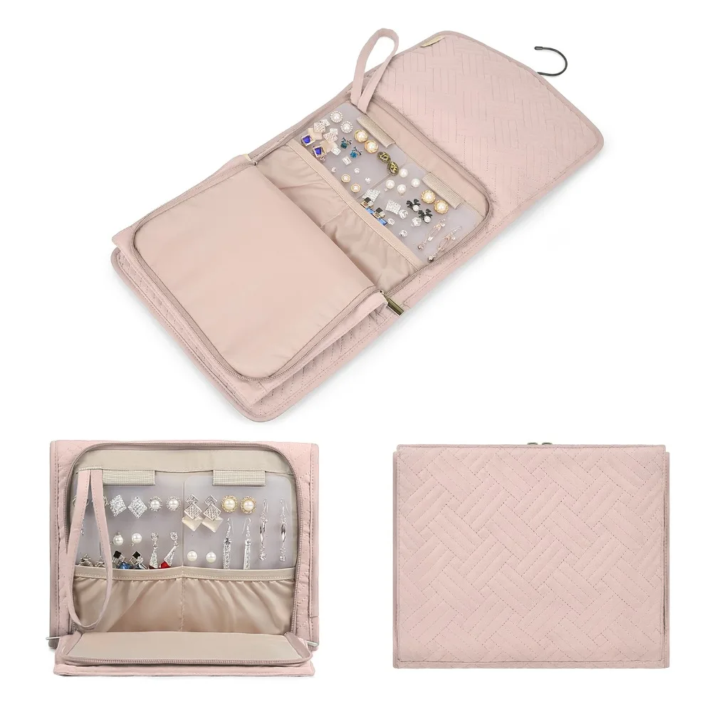 BAGSMART Large Travel Jewelry Rolls Lightweight Women Jewelry Bag Organizer for Jewelry Necklace Holder Earring Ring Storage Bag BAGSMART Large Travel Jewelry Rolls Lightweight Women Jewelry Bag Organizer for Jewelry Necklace Holder Earring Ring Storage Bag