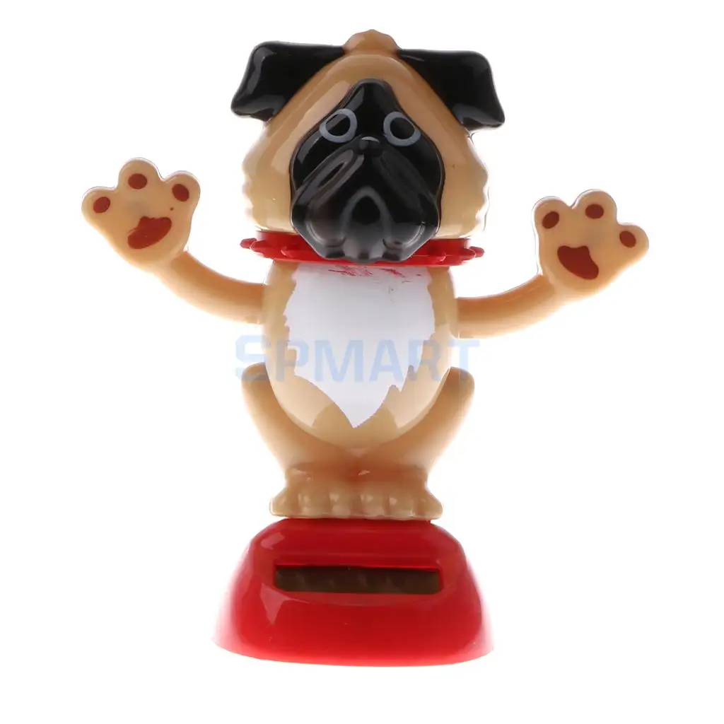 Kids Solar Powered Nodding Head Puppy Dog Animal Swinging Toy Car Home