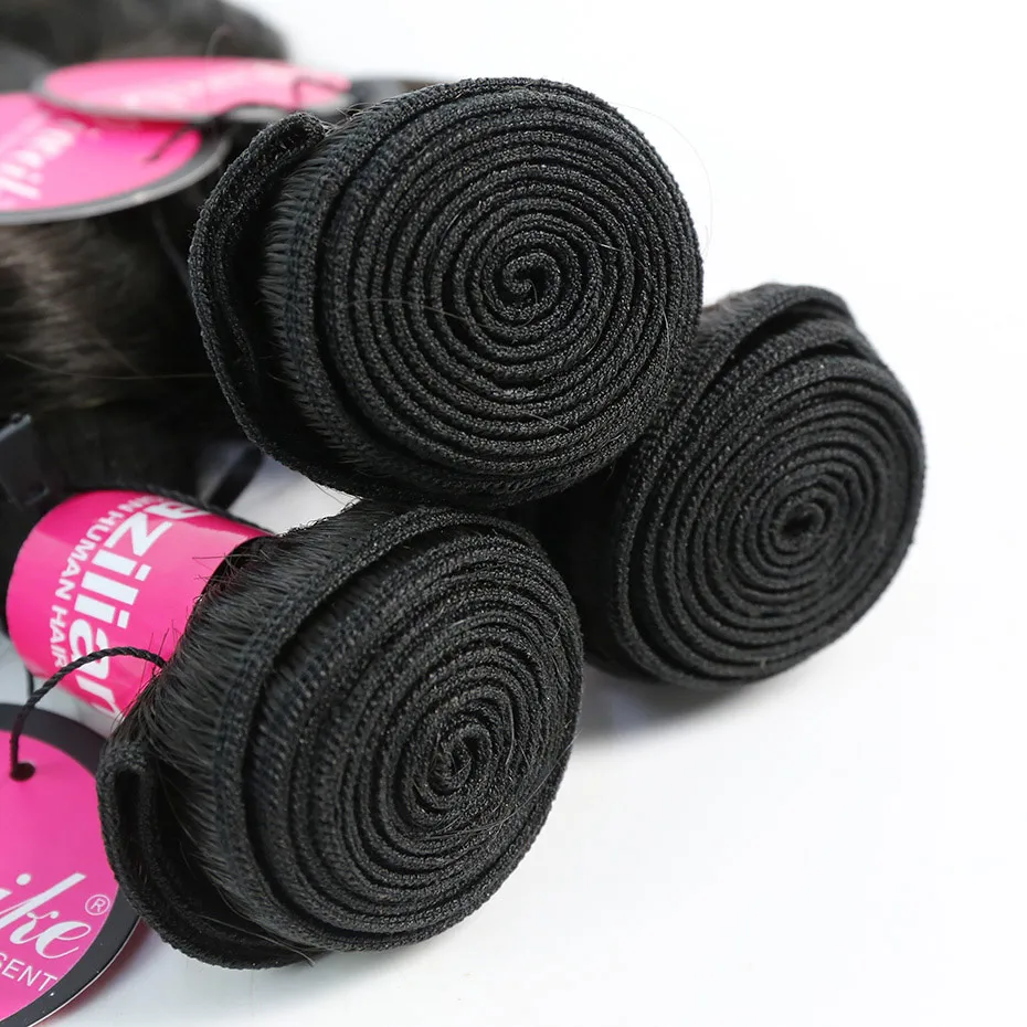 Накладные волосы Liweike Body Wave 30 32 34 36 длинные 1/3/4 шт. бразильские 1B Remy 100% натуральные