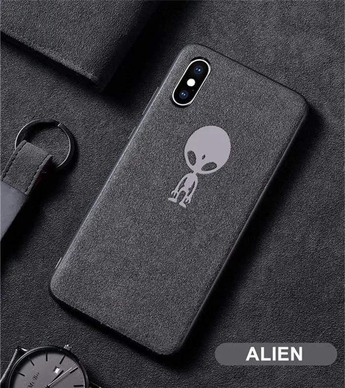 Чехол QINUO Magician Batman с логотипом Turn Fur для iPhone 11 Pro 6 6S 7 8 Plus X XS Max XR Suede Telefon Kilifi Cool Cover Coque - Цвет: Alien