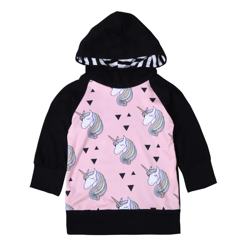 

Hot 2-6 Years Children Hoodies Boys Girls Clothing Unicorn Pirnted Long Sleeve Hooded Jacket Autumn Outerwear