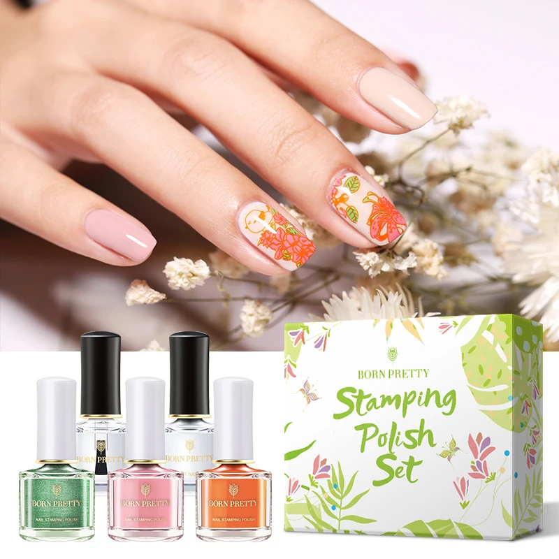 

BORN PRETTY Stamp polish 6 Bottle/Set Nail Polish & stamping polish nail art Summer Series 195g Stamping Polish Nails Lacquer