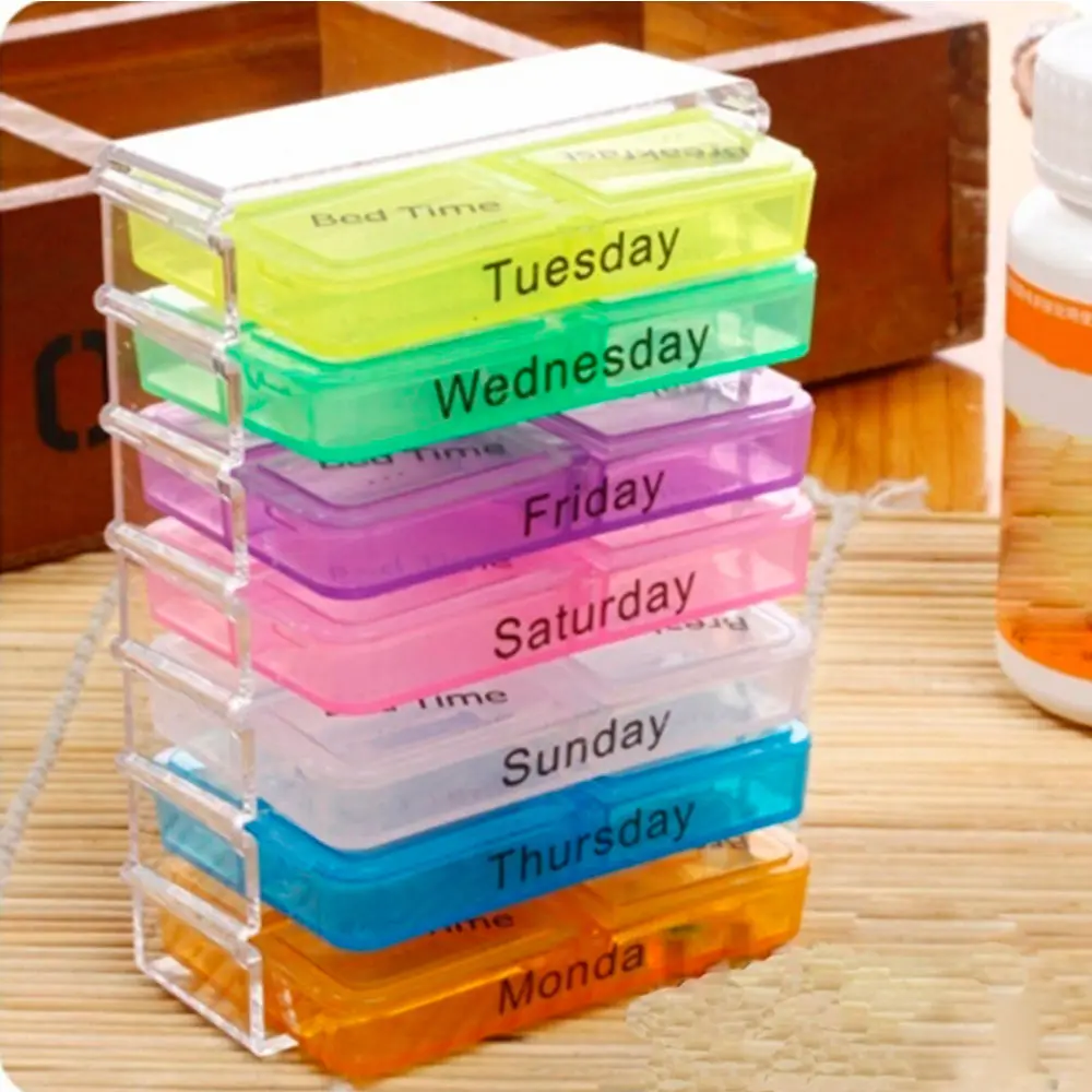 Top Sale 7 Days Weekly Pill Tour Box Tablet Holder Medicine Dispenser