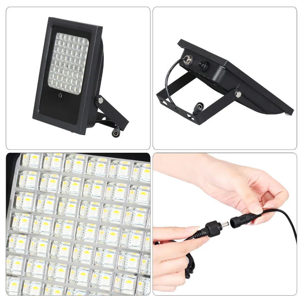 Solar com Painel Mudança da Cor do Diodo Emissor de Luz de Inundação Luz ao ar T-sunrise Solar Spotlight Jardim Livre Rgb 50 w 8 garden light