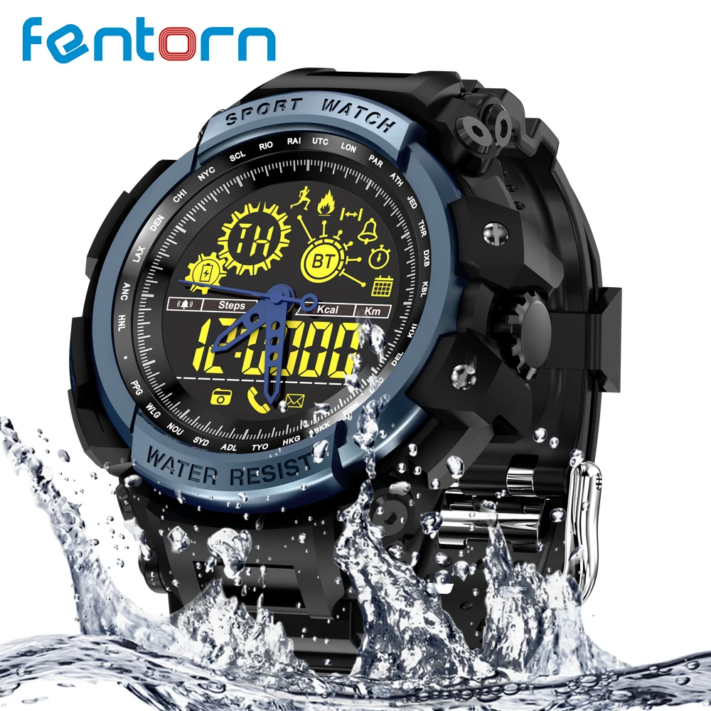 

Fentorn Smart Watch Sport Pedometer Waterproof Swim Bluetooth Men Digital Clock Call Reminder SmartWatch For ios Android Phone