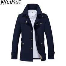 AYUNSUE Тренч Для мужчин плюс Размеры Для мужчин; ветровки хлопковое пальто Демисезонный в основном мужчины Manteau 5xl Abrigo Hombre KJ243