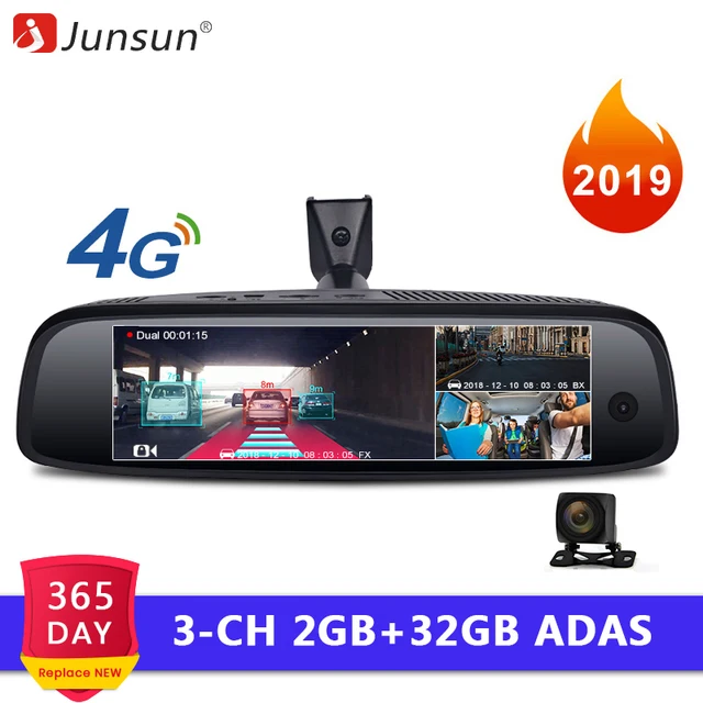 Junsun специальный кронштейн Авто DashCam камера 2 + 32 ГБ видеокамера на ОС андроид для автомобиля ADAS 4 г зеркало заднего вида FHD 1080 P для Uber такси 2019 Новый