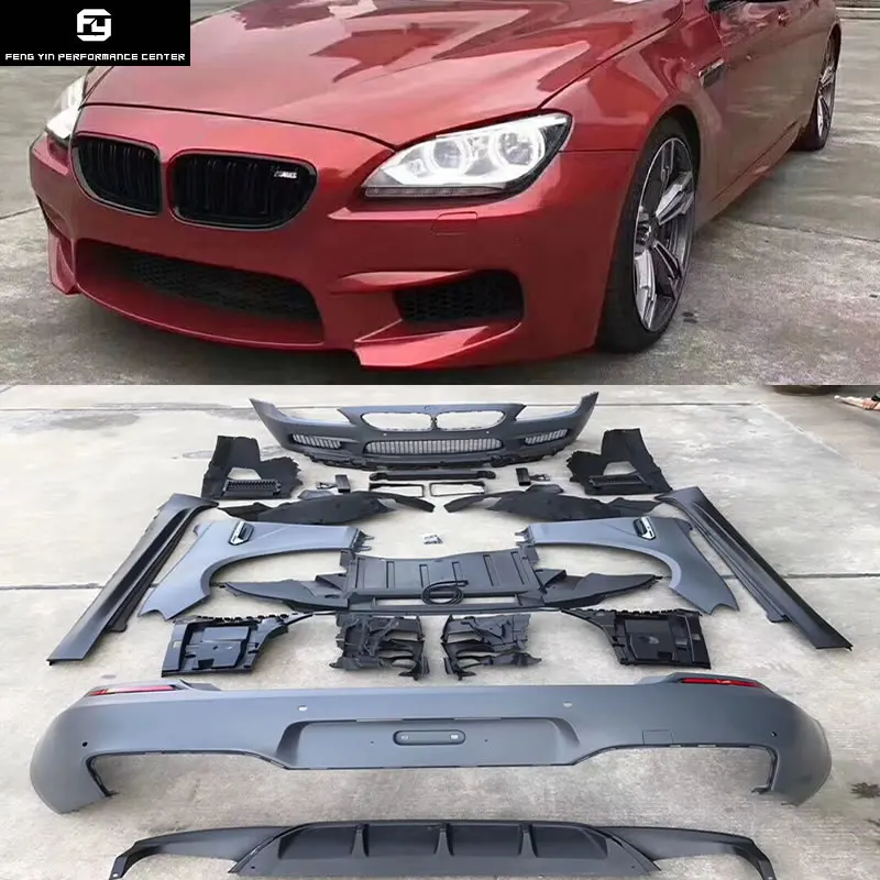 

F06 F12 F13 M6 style Car body kit FRP fiber glass front bumper Rear bumper side skirts fenders For BMW F06 F12 F13 11-16
