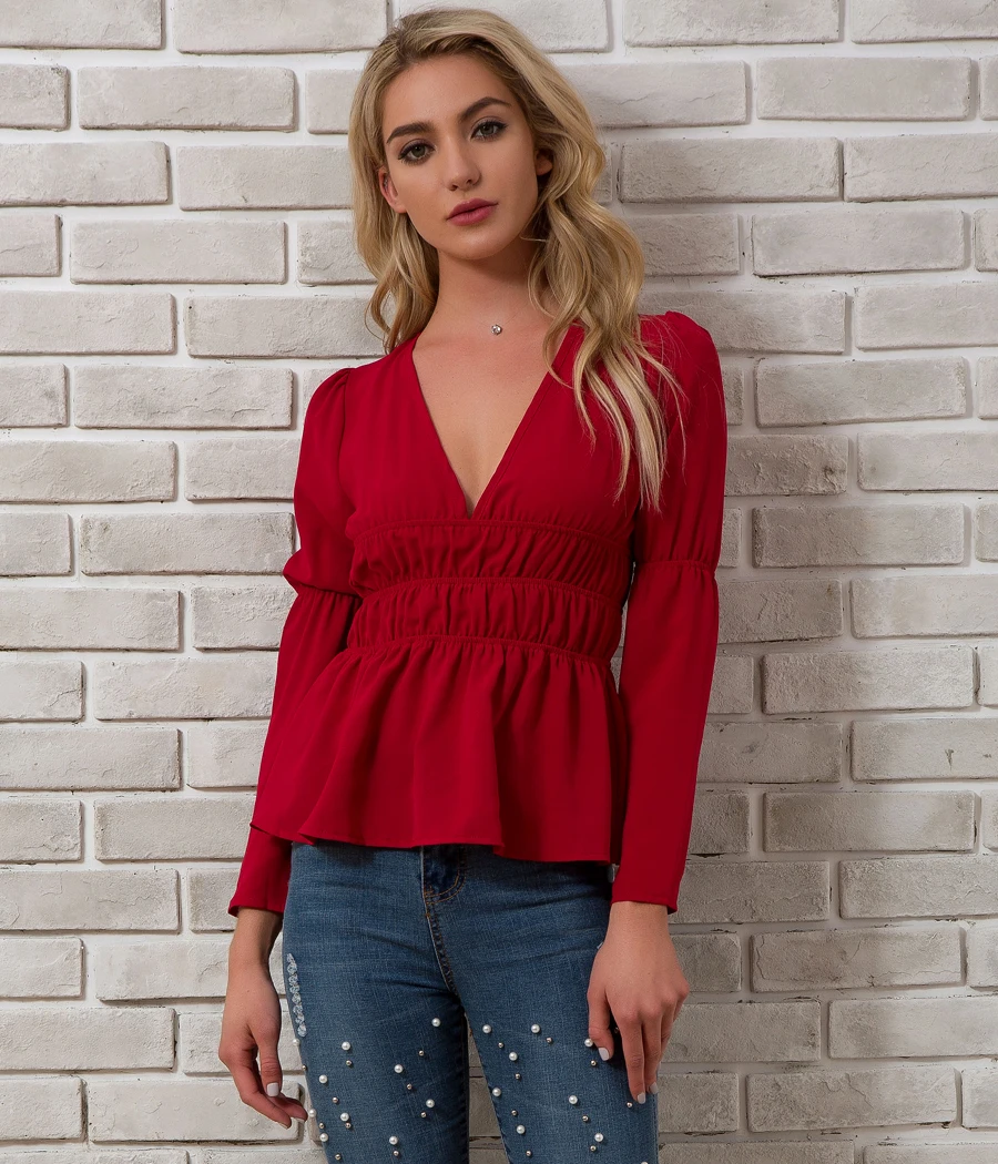 ladies red tops