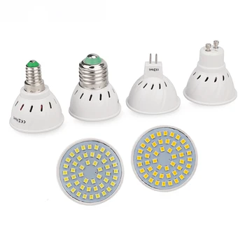 

E27 E14 GU10 MR16 220-240V LED Lamp Bombillas Spotlight Bulb SMD2835 Lampada 48 LEDs Indoor Lighting Warm/Cold White