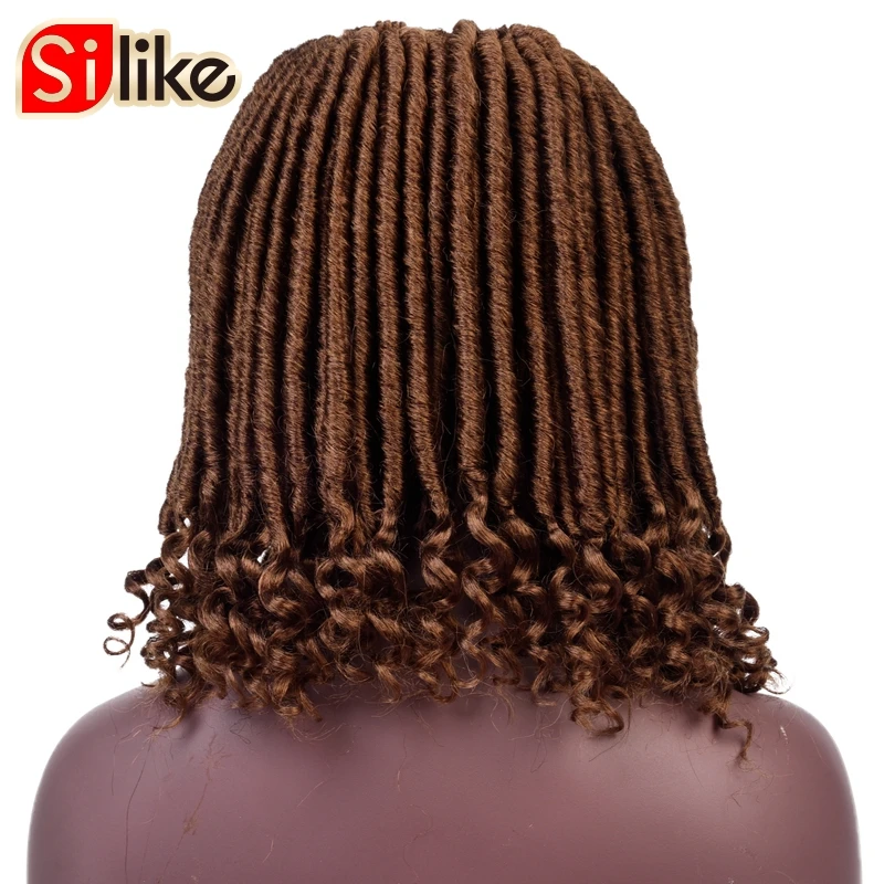 Silike Faux locs вьющиеся плетеные пряди 14 18 дюймов мягкие натуральные синтетические волосы расширение 24 подставки/упаковка богиня искусственные замки волосы