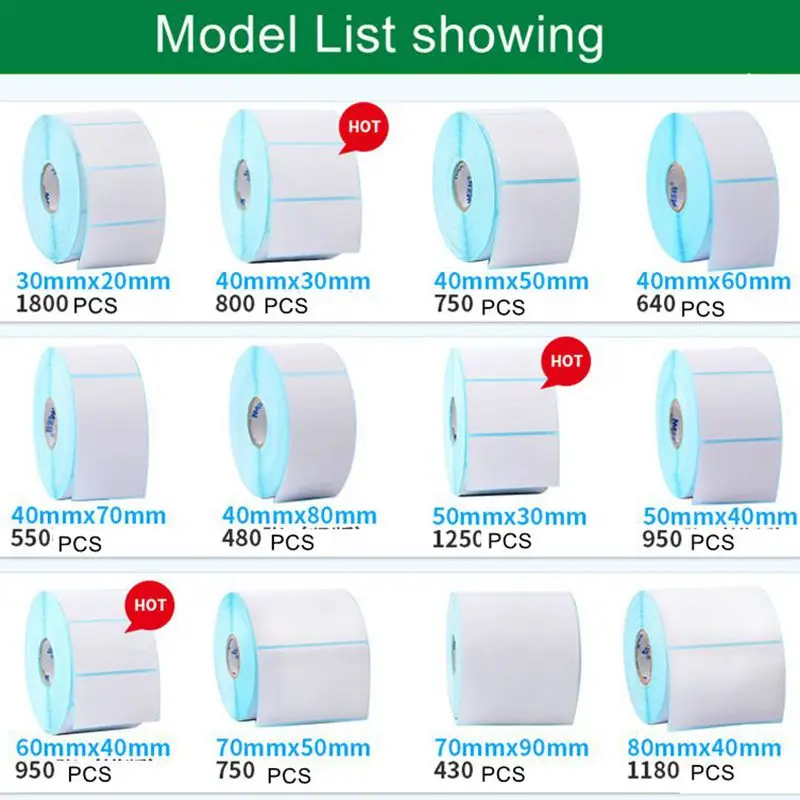 Три защиты Термочувствительная Этикетка Бумага термальная этикетка бумага термобумага 30x20 мм-100x150 мм Полный ролик