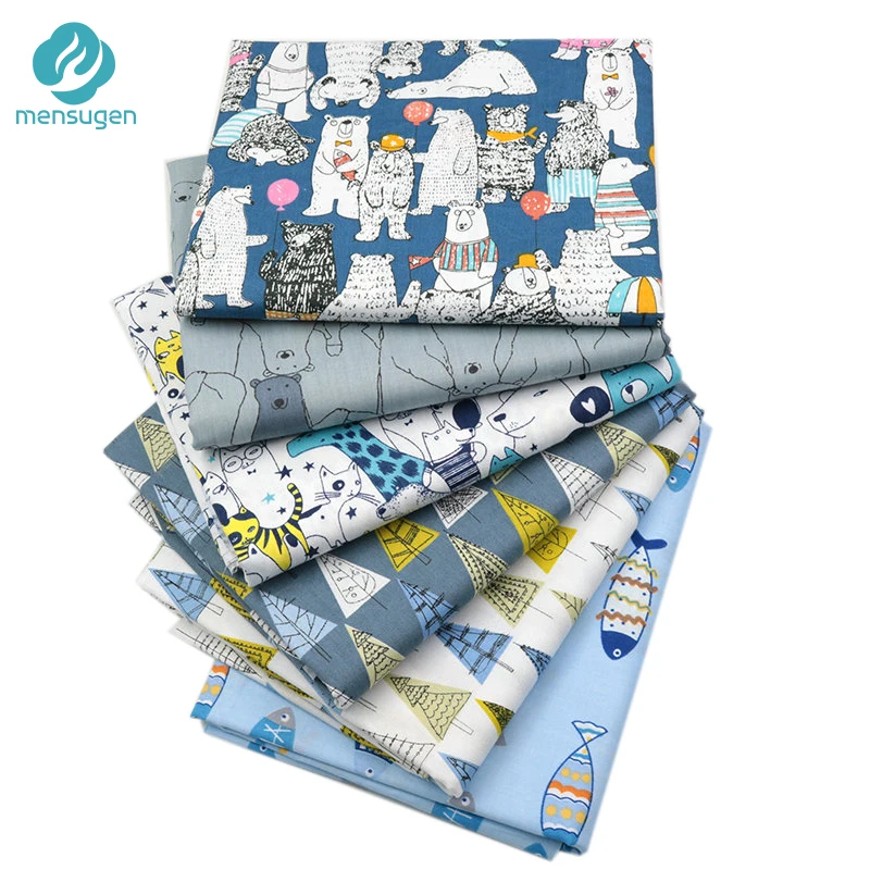 

Mensugen 6pcs/lot 40cm*50cm Animals Printed 100% Cotton Fabric for Patchwork Quilting Cushions Cover Sewing Tela Scrapbook Cloth