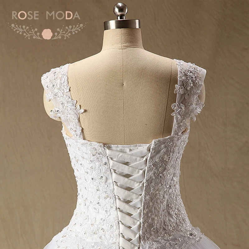 Роза Moda принцессы, кружевное вечернее платье с цельнокроеным рукавом пышное свадебное платье плюс Размеры со шнуровкой на спине реальные фотографии