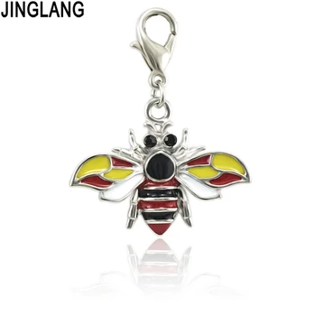 

JINGLANG Simulated Creative Styles Bee Charms Alloy Drop Insect Pendant Hanging Necklace Jewelry Accessory 50 Psc
