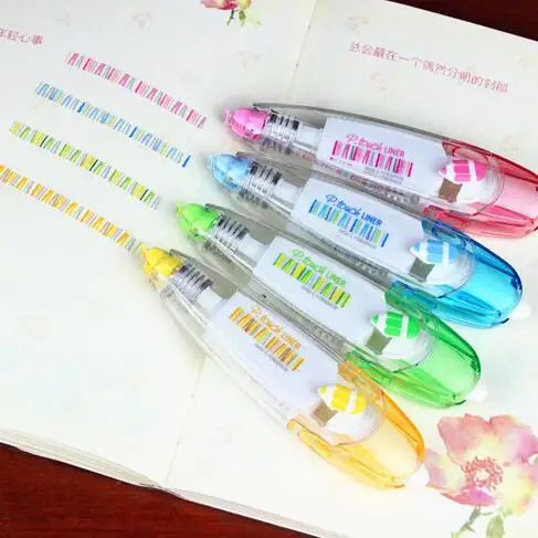 

4ps / lot Korea stationery creative push Correction Tape cute lace modification with characteristic fluorescence creative diary