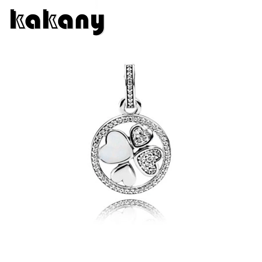 

2019 High Quality 1:1 Original 925 Sterling Silver Hearts Of Love Pendant Charm Anniversary Gifts Female Diy Jewelry