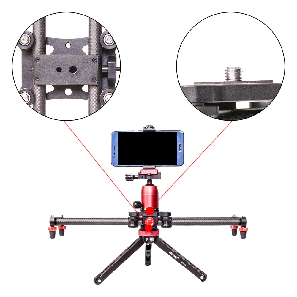 DF DIGITALFOTO 40cm Mini Carbon Fiber Slider Track Dolly Slider Rail System for GoPro 6 XiaoYi Hero Action Camera DSLR iphone X