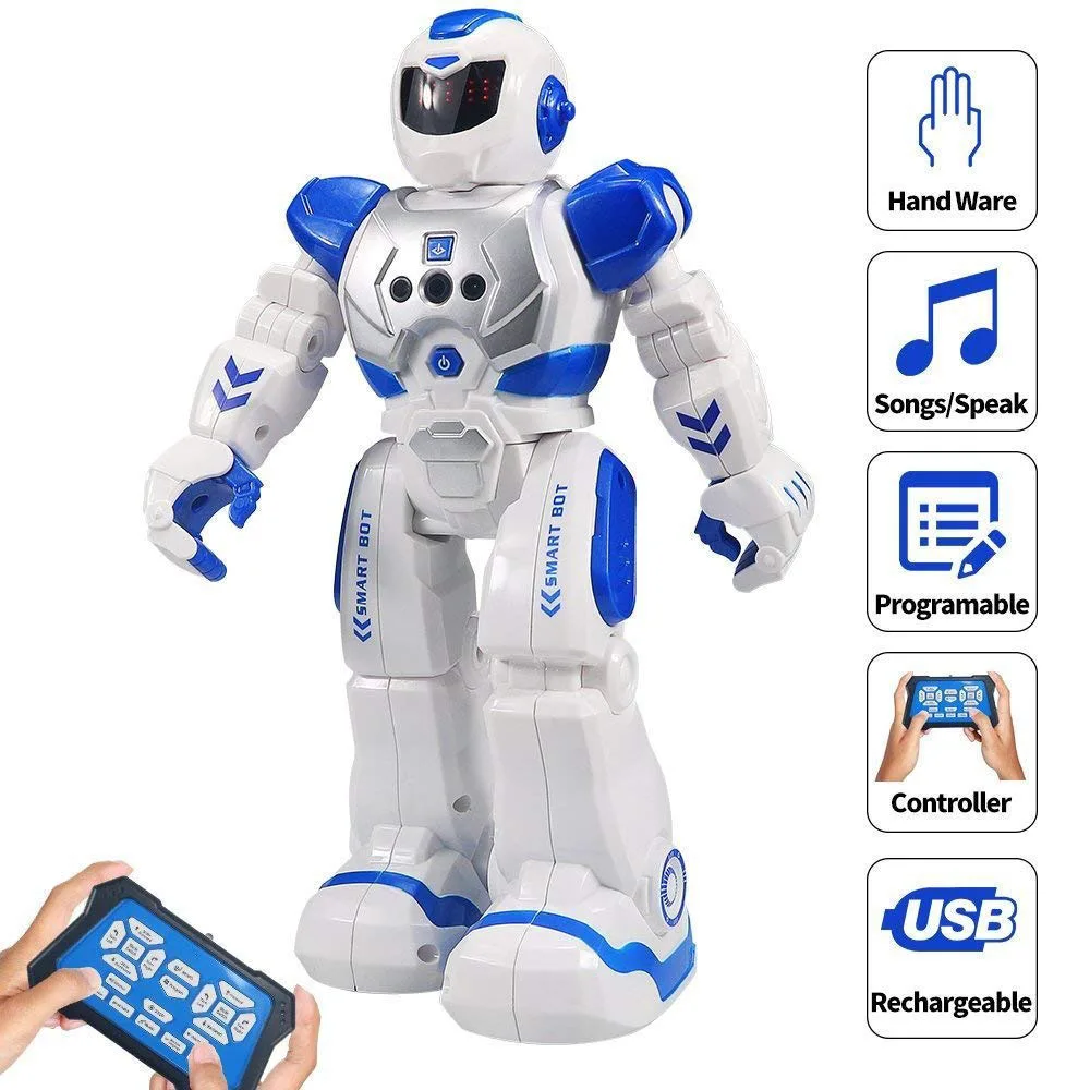 Remote Control Robot For Kids Intelligent Programmable Robot With Infrared Controller Toys,Dancing,Singing,Led Eyes,Gesture Se