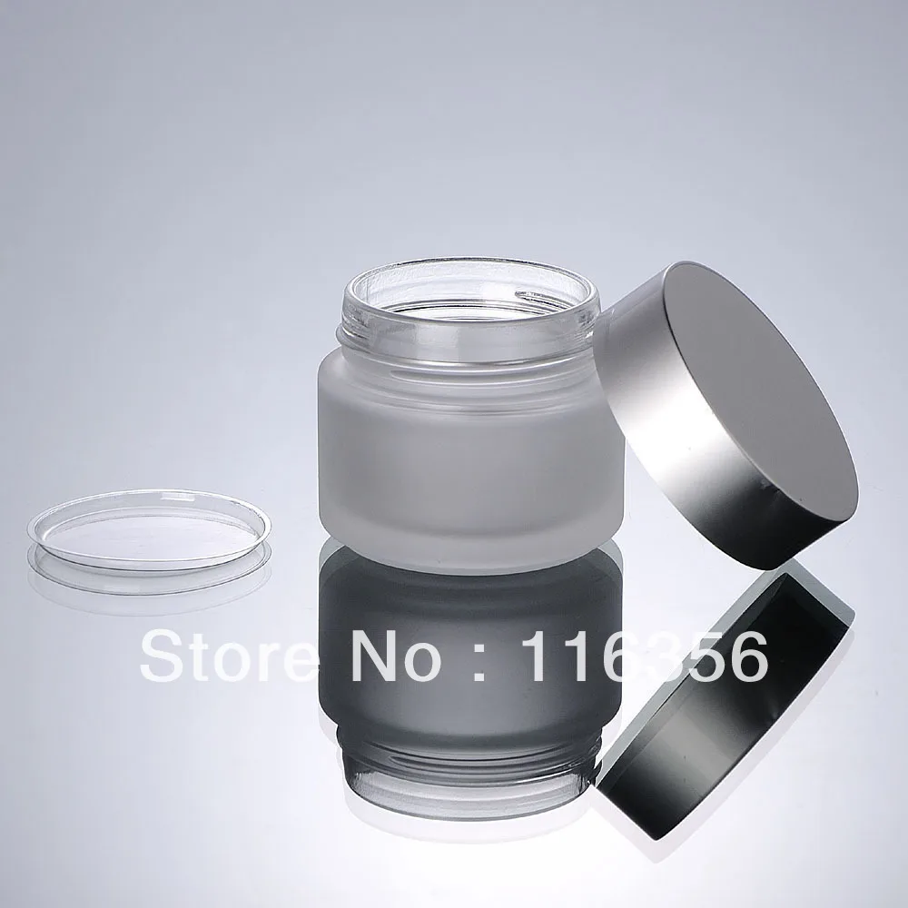 100 г матовая стеклянная банка с Матовой серебряной крышкой|frosted glass jar|frosted jar 100gsilver
