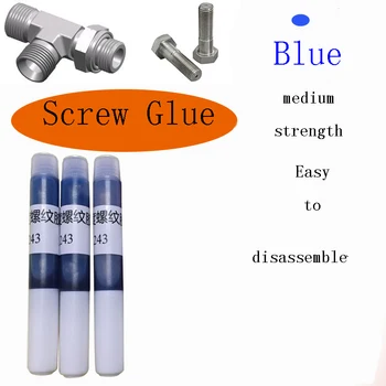 

2Pcs Anaerobic 243 Screws Blue Liquid Glue Fixed Prevent Screws Shock Rust Loose Corrosion Rust Fixed Screw for Office Home 2G