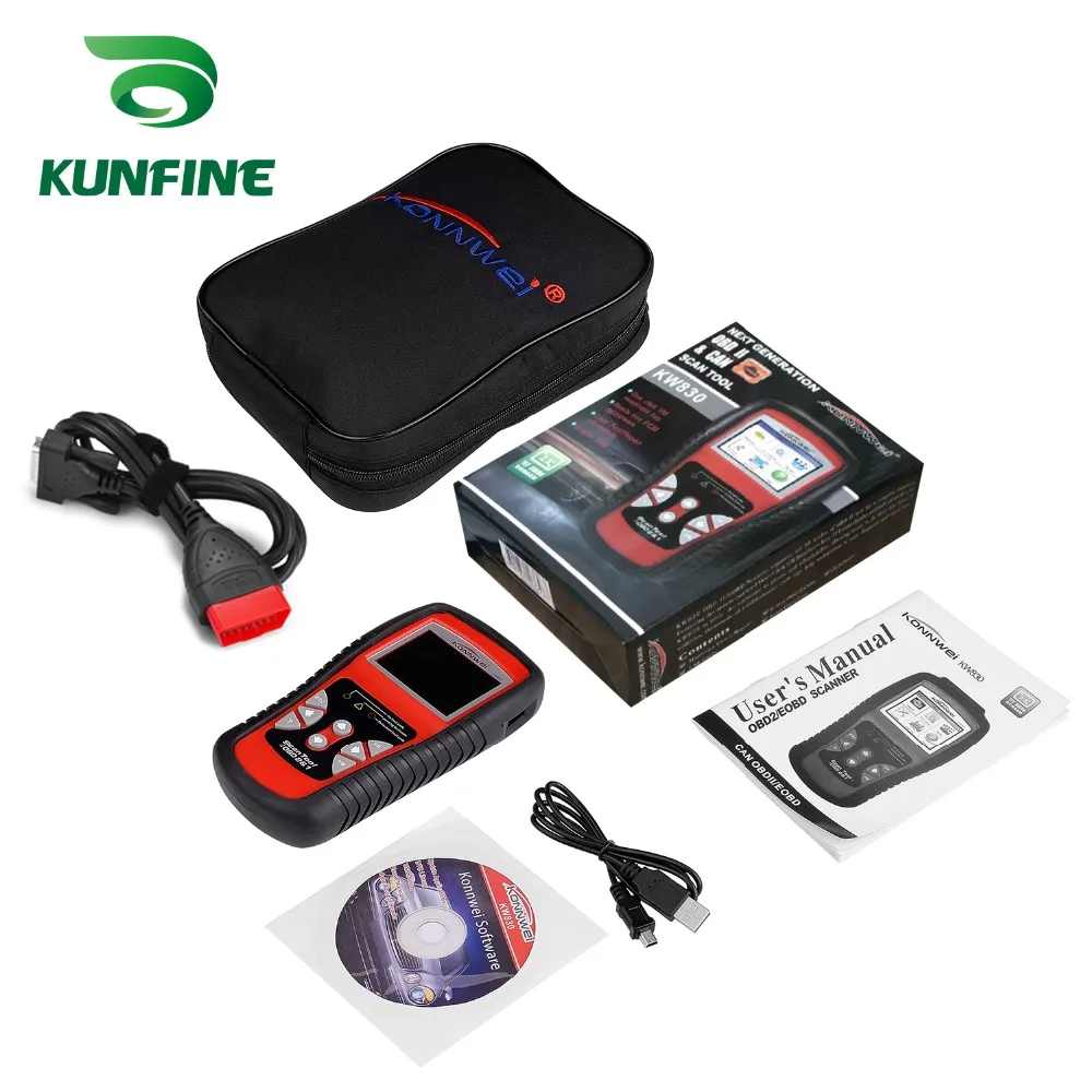 KUNFINE KW830 OBD2/EOBD автомобиля obd инструмент диагностики авто сканер автомобильной OBDII код ошибки чтения лучше, чем AD510 и MS509