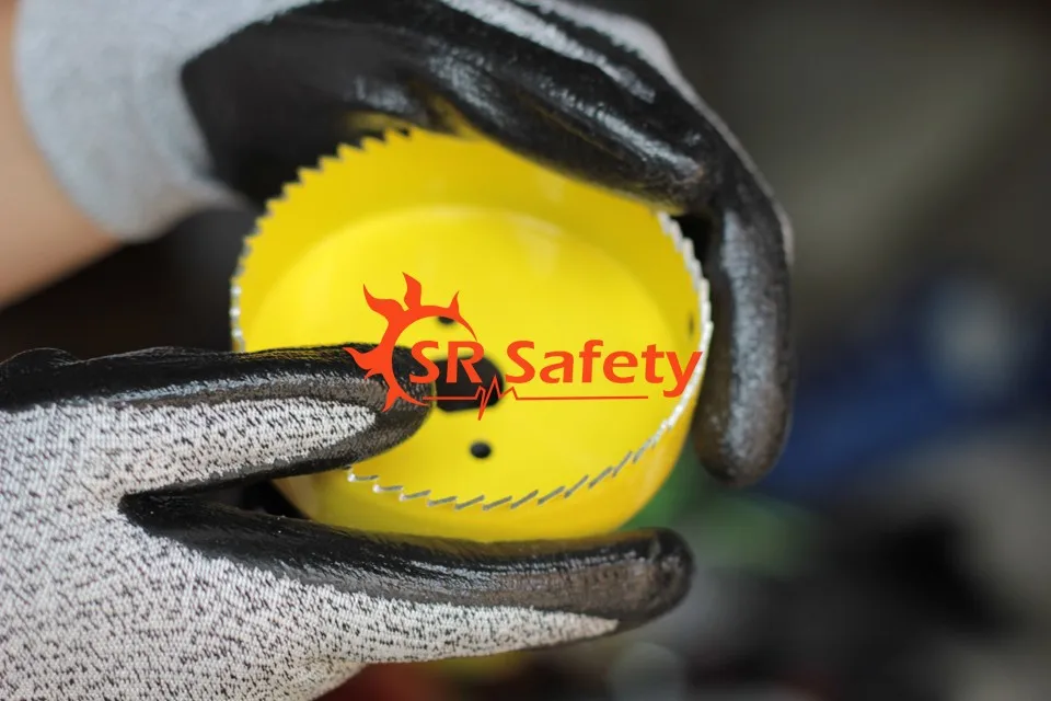 

SRSafety 1 Pair Of HPPE Anti cut gloves Cut-resistance gloves with nitrile on palm,cut level 3 -DY1350DG
