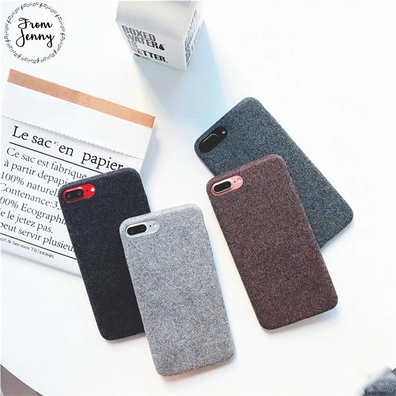 От Jenny тканевый чехол Capas для iPhone 7 7plus 6s 6plus 8 8plus элегантная ткань Осень-Зима мягкий