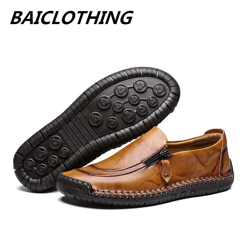 

2019 New Big Size 38-48 Men Casual Shoes Loafers Autumn Winter Mens Moccasins Shoes Genuine Leather Men's Flats Shoes