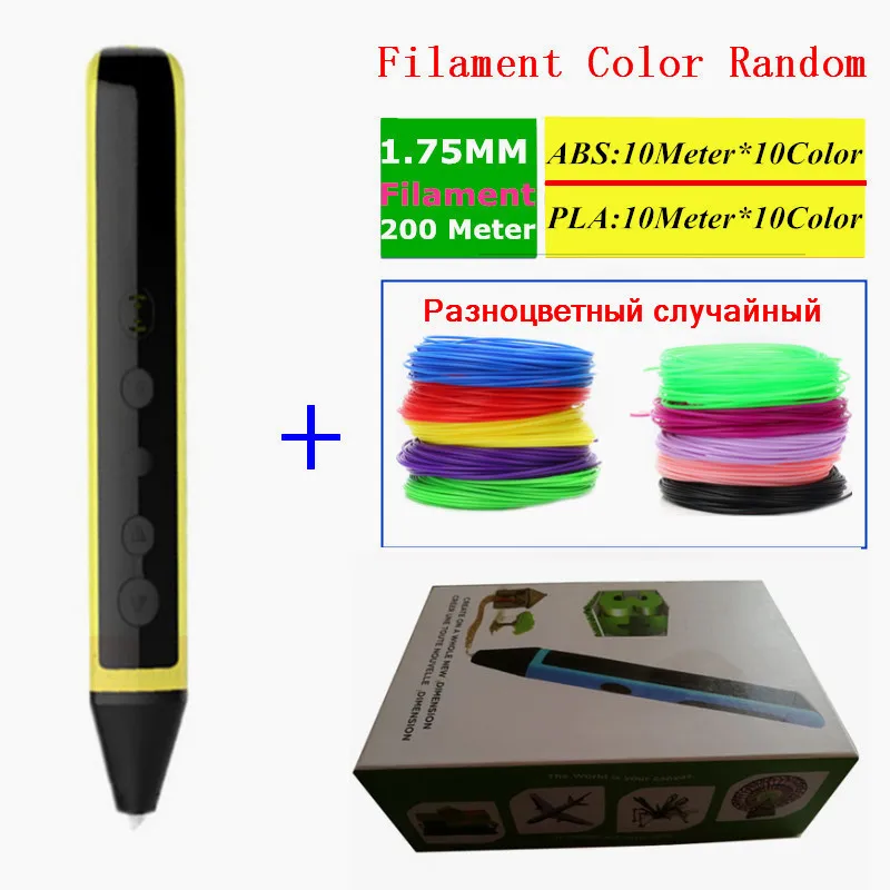

Can Speaking 3D Pen 3 D Printer Drawing Magic Printing Pens With 200 Meter 3D Pen Plastic( 10M x 10Color ABS+ 10M x 10Color PLA)