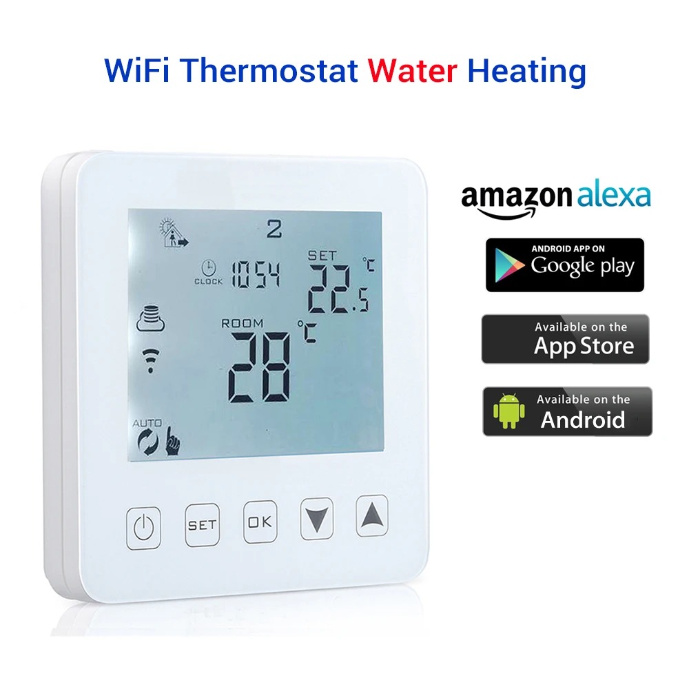 

WiFi Thermostat Water Heating Digital Smart LCD Controller Switch Remote Control Work with Amazon Alexa and Google Home